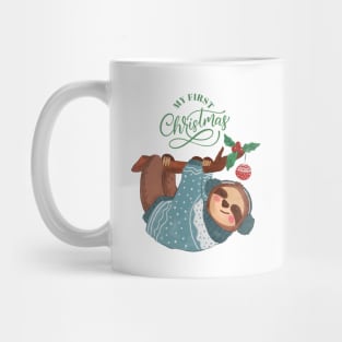 Baby's First Christmas, New Baby Gift sloth Christ Baby Mug